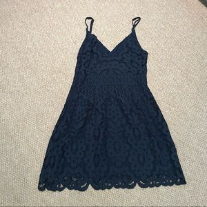 Abercrombie & Fitch Navy Dark Blue Floral Lace Mini Dress